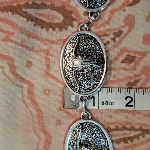 Bull Concho Belt Chain Belt Western Belt Cowgirl Belt Rodeo Belt Steer Belt - Picture 13 of 16